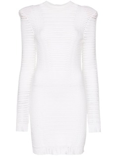 Balmain мини платье с эффектом потертости