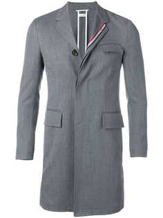 Thom Browne саржевое пальто с высокими проймами и полосками