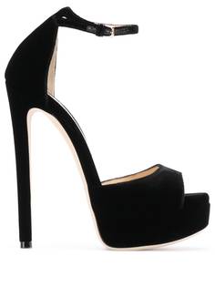 Jimmy Choo бархатные босоножки Max 150 на платформе