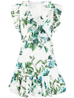 Blumarine платье с оборками и цветочным принтом