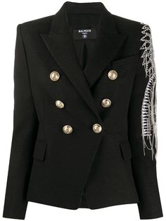 Balmain декорированный двубортный блейзер