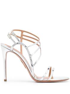 Aquazzura босоножки с эффектом металлик