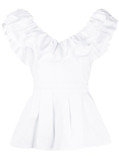 Alexander McQueen блузка с оборками и баской