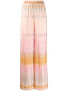 Missoni брюки широкого кроя с вышивкой