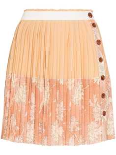 Chloé юбка мини с плиссировкой и цветочным принтом