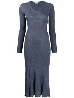 LANVIN платье миди с эффектом металлик
