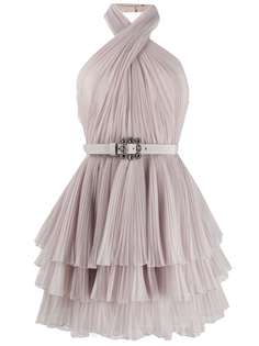 Alberta Ferretti платье мини из тюля с вырезом халтер