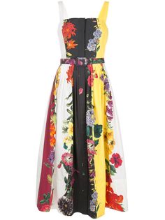 Oscar de la Renta платье с поясом и цветочным принтом