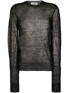 Jil Sander полупрозрачный трикотажный топ