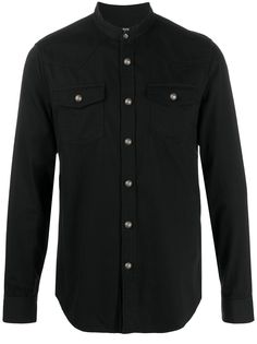 Balmain рубашка с воротником-стойкой