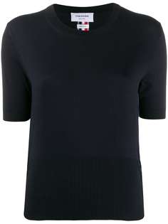 Thom Browne футболка свободного кроя с круглым вырезом и полосками RWB