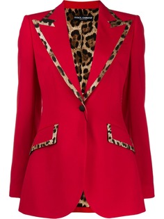 Dolce & Gabbana блейзер с леопардовыми вставками