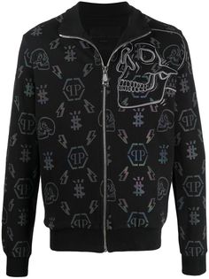 Philipp Plein куртка на молнии с принтом