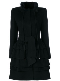 Ermanno Scervino пальто с поясом и оборками