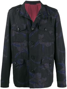 Etro пальто с потайной молнией и цветочным принтом