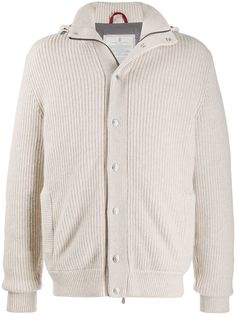 Brunello Cucinelli кардиган-пальто в рубчик