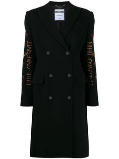 Moschino пальто Mythological Creature с вышивкой