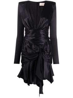 Alexandre Vauthier атласное платье с драпировкой