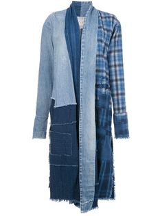 Greg Lauren пальто миди в технике пэчворк