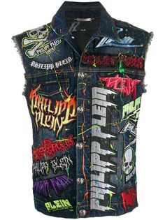 Philipp Plein джинсовый жилет Rock PP