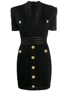 Balmain трикотажное платье на пуговицах