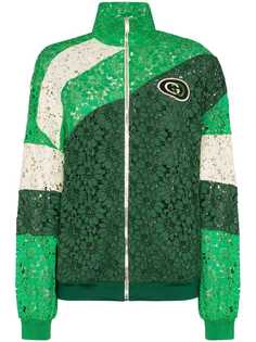 Gucci кружевная спортивная куртка с логотипом