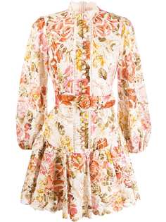 Zimmermann платье мини с цветочным кружевом