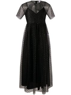 RedValentino платье из тюля в горох