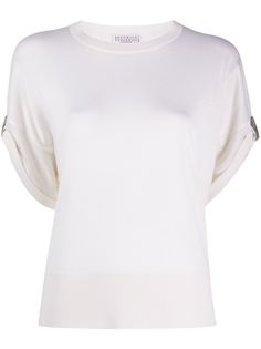 Brunello Cucinelli трикотажный топ с бусинами