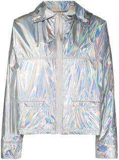 Yves Salomon стеганая куртка с эффектом металлик