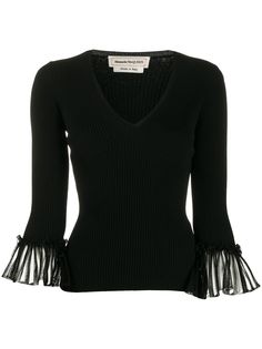Alexander McQueen трикотажный топ с плиссировкой