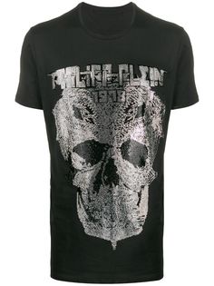 Philipp Plein футболка с круглым вырезом и декором Skull