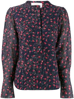 Chloé блузка с цветочным принтом и бусинами