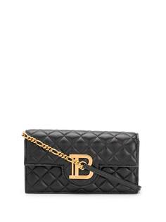 Balmain стегана сумка через плечо с металлическим логотипом