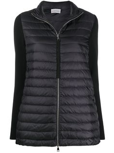 Moncler куртка на молнии с трикотажными рукавами