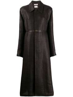 Bottega Veneta пальто строгого кроя с плетением Intrecciato