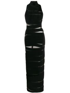 Balmain платье со вставкой в рубчик