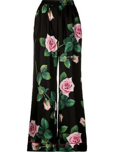 Dolce & Gabbana брюки палаццо с цветочным принтом