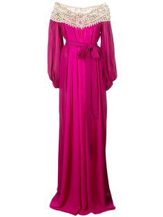 Marchesa платье с декорированным вырезом