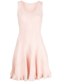 Alexander McQueen платье мини с абстрактным узором и оборками