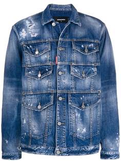 Dsquared2 джинсовая куртка с эффектом потертости