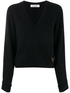 Valentino джемпер с V-образным вырезом и логотипом