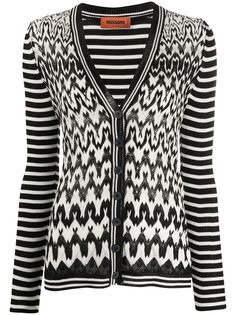 Missoni трикотажный кардиган с геометричным узором и V-образным вырезом