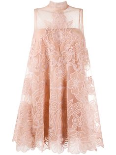RedValentino платье мини с цветочной вышивкой