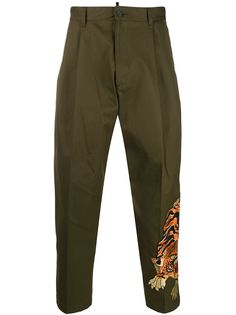 Dsquared2 строгие брюки с вышивкой