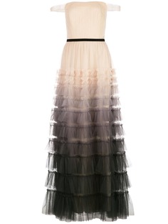 Marchesa Notte ярусное платье с эффектом омбре