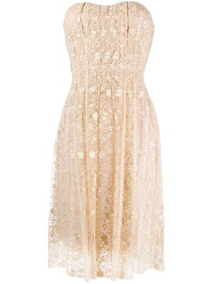 Blumarine кружевное платье без бретелей