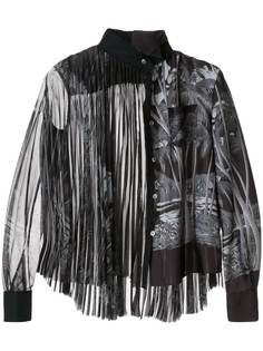 Sacai плиссированная блузка с принтом