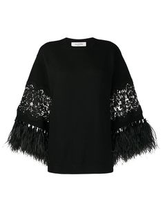 Valentino джемпер с перьями