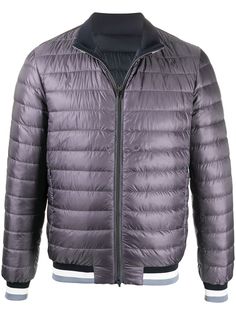 Herno стеганый бомбер с воротником в полоску